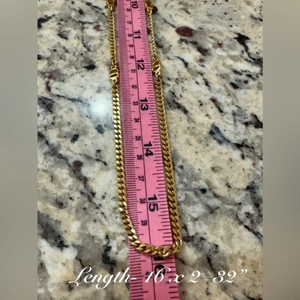 Rare Vintage Gold CD Logo Long Necklace - Picture 5 of 6